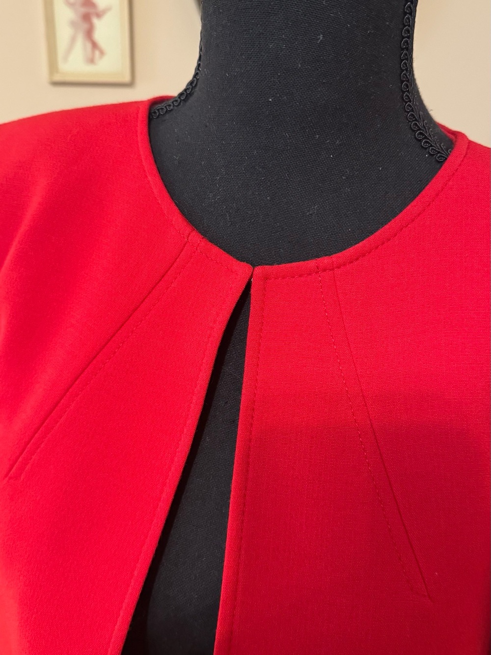 Tahari ASL Red Open-Front Trench Coat Size 6 - Picture 3 of 5